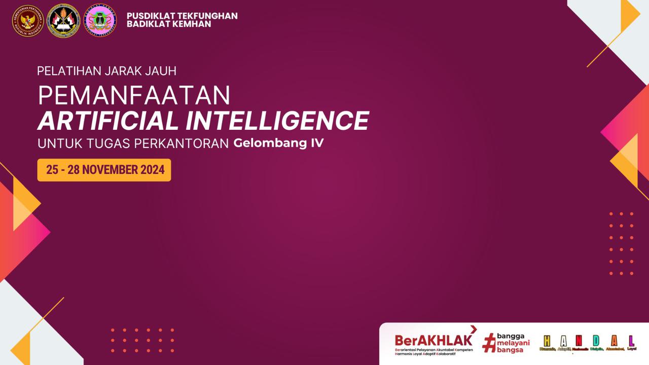 Diklat PJJ Pemanfaatan Artificial Inteligence - Kemhan